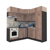 Bucatarie de Colt BIG GENA NEW ST. 190-200, Wenge / Decor K004
